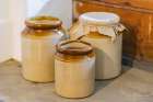 Harewood, Leeds, West Yorkshire, England. Old crockery in Harewood House. Art Print
